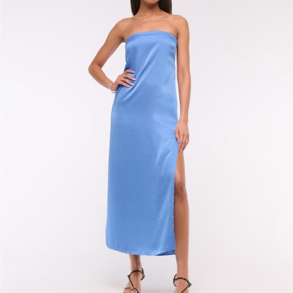 NWT Abercrombie & Fitch Julia Dress Size Large Tall Blue Formal Prom Wedding